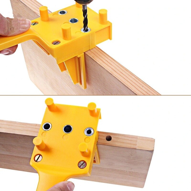 Hurtig trædowling jig abs plast håndholdt lomme hul jig system 6/8/10mm borehuller til tømrer dyvel samlinger