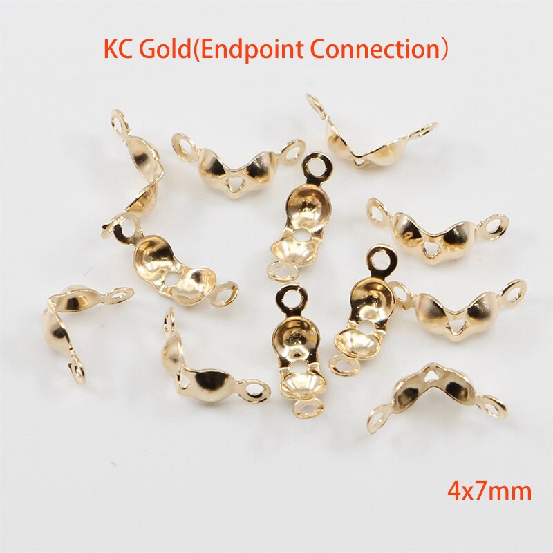 200 pz/lotto punte di perline a conchiglia nodo copre doppi anelli chiusi filo placcato oro Clip fibbie accessori risultati dei gioielli fai da te: H28100