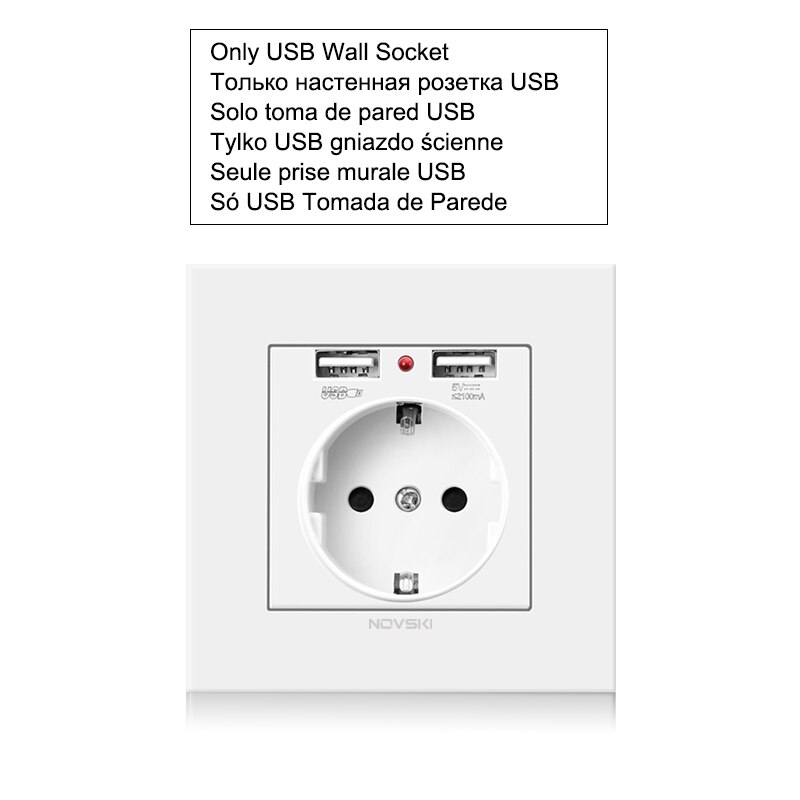 Novski розетка usb vägguttag mobiltelefonhållare, smartphone usb-laddningsställ hållare android ios telefon 12 hållare: Pc-panel tyska
