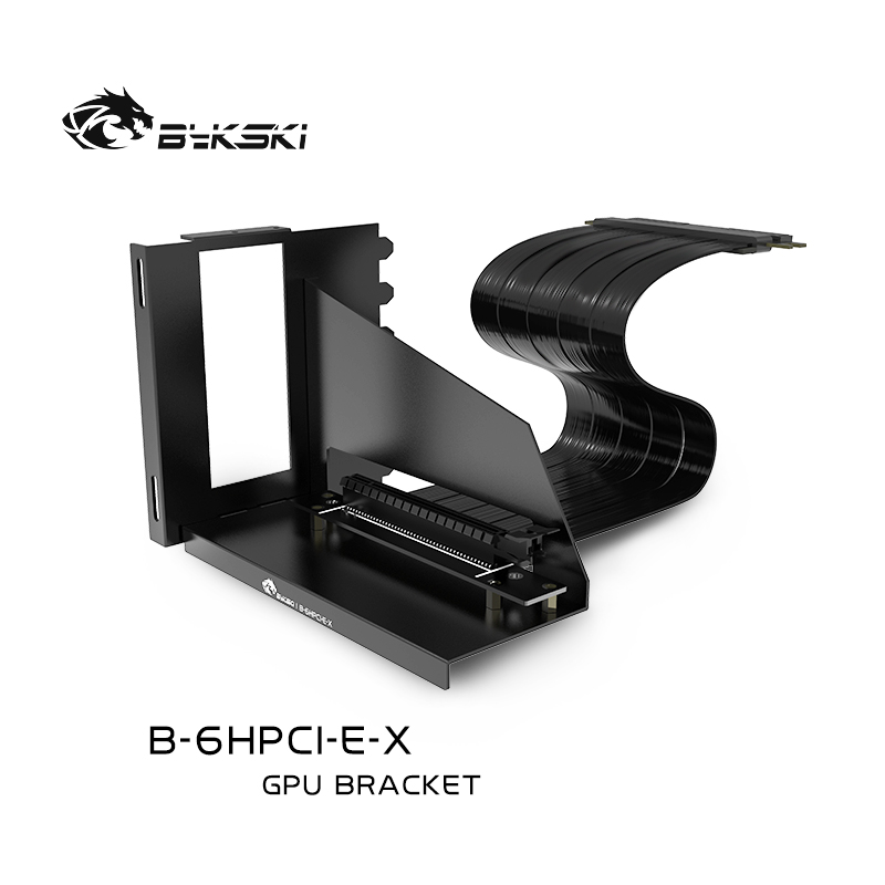Bykski Graphics Card GPU Holder Vertical Mounting Kit, Bracket + 25cm Extension Riser Cable, PCIE3.0x16