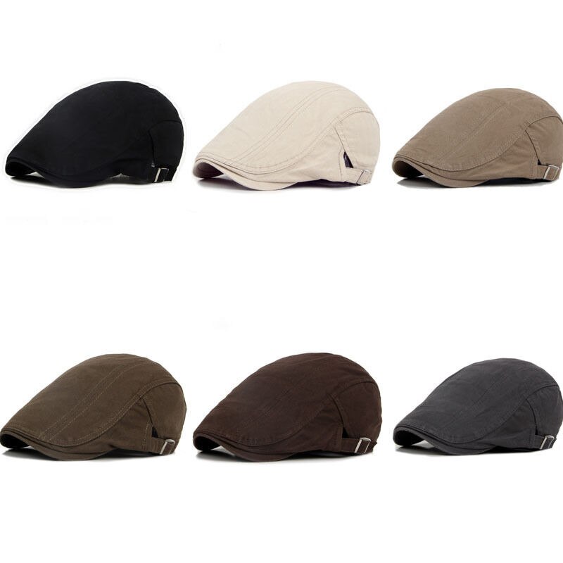 Justerbara basker mössor utomhus sol andas benbrädshattar unisex dam herrbenet solid platta basker mössa hatt