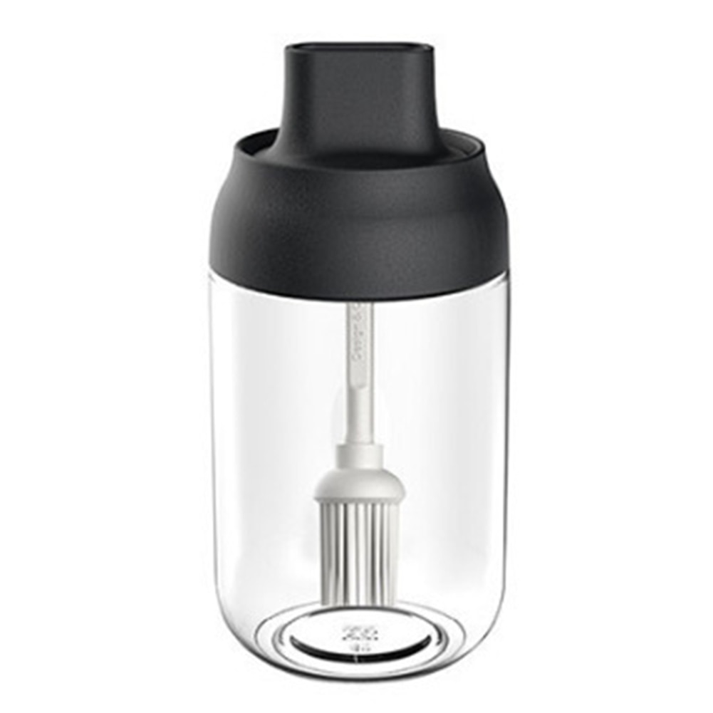 250ml Transparent Glass Condiment Jar Moisture-proof Pepper Sauce Spoon Bottle: Brush Oil Bottle