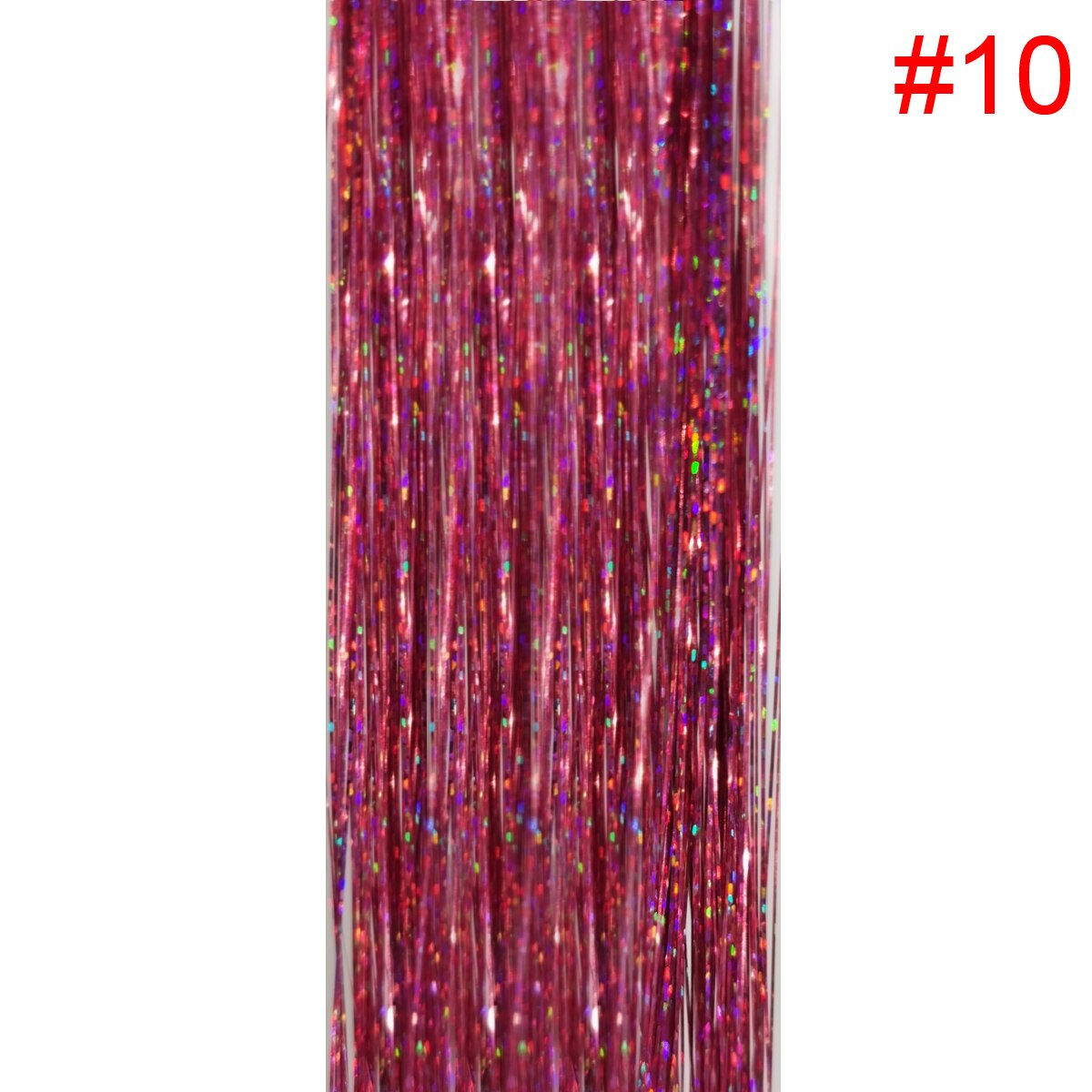 1PC Glitter Shiny Strands Hair Tinsel Dazzles Synthetic Hair Extensions Sparkle Women Accessories Threads For Hair Braids 90cm: 1pc color10
