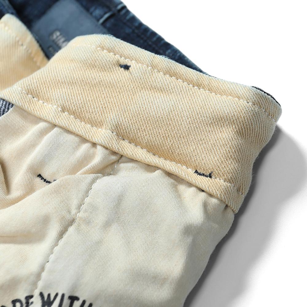 Simwood forår vinter løse taperde jeans mænd ankellange tykke denimbukser plus size varme jeans  si980687