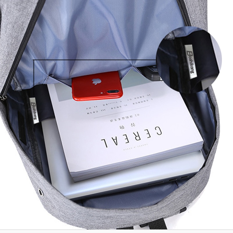 Boshikang afslappet rygsæk vandtæt rejsetaske sikkerhedscomputer rygsæk usb opladning skoletaske til teenager trendy dagsæk
