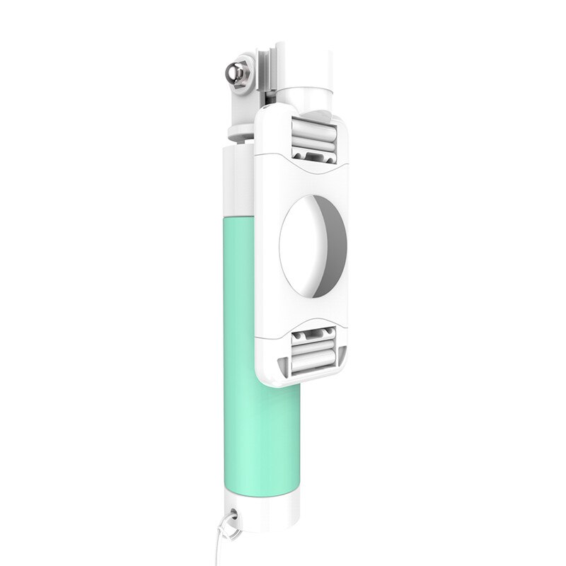 RAXFLY Wired Selfie Stick Voor iPhone 6 6 s Plus 5 s SE Opvouwbare Statief Spiegel Selfie Stick Voor Samsung huawei Android Mobiele Telefoon: Green