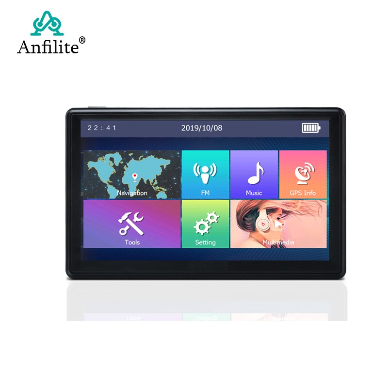 Anfilite 7 inch capacitief scherm vrachtwagen gps navigator  ce 6.0 256m 8gb bluetooth avin 800 mhz voertuig auto gps 3d navigatie: Met bluetooth