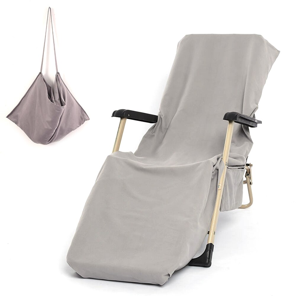 215*75cm strand chaiselong stol bærbare klapstole til pool liggestol hotel ferie camping picnic fold op stol: Grå