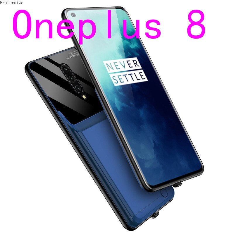 6000mAh stoßfest externe Batterie Ladegerät Fall für Oneplus 7 7T Pro Smart Power Bank Lade Abdeckung für Oneplus 8 Pro 8T Capa: OnePlus 8-Blue