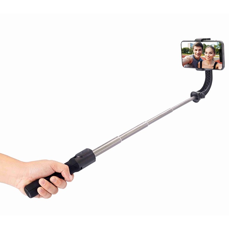 H5 Handheld Stabilizer Tripod Selfie Stick Holder Gimbal Stabilizer with Stand for iPhone/ Android Smartphone-Black