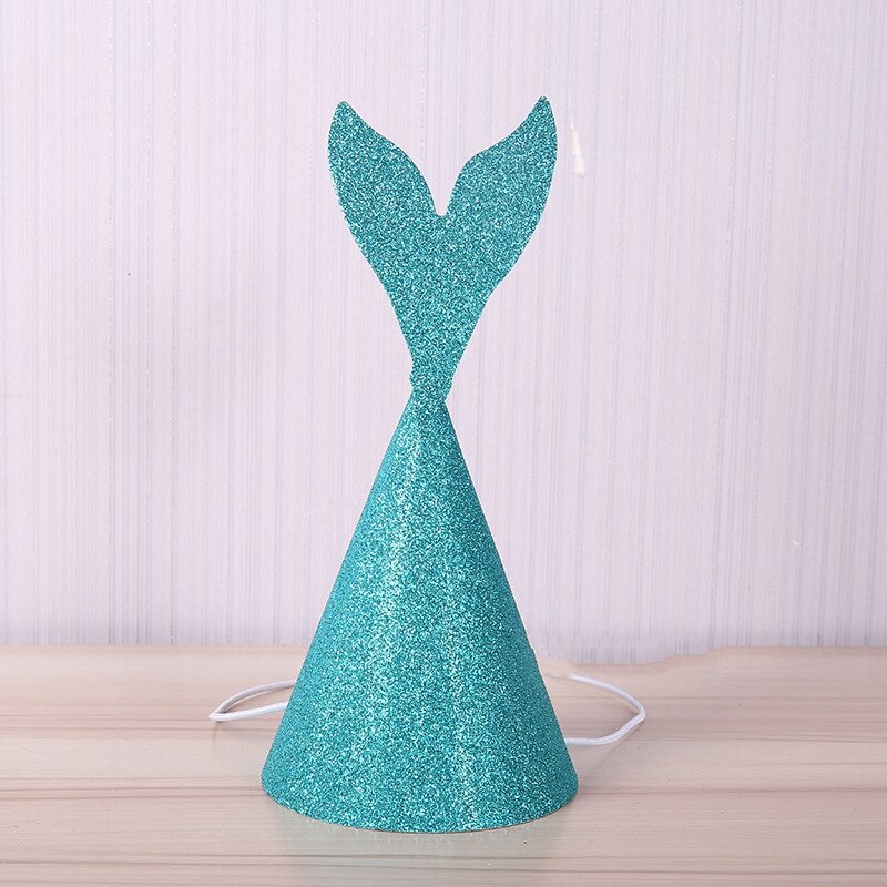 10Pcs Papier Glitter Mermaid Verjaardag Hoed Kinderen Mermaid Hoofdband Decoratie Caps Diy Kartonnen Mermaid Tail Hoeden Photo Props: Green