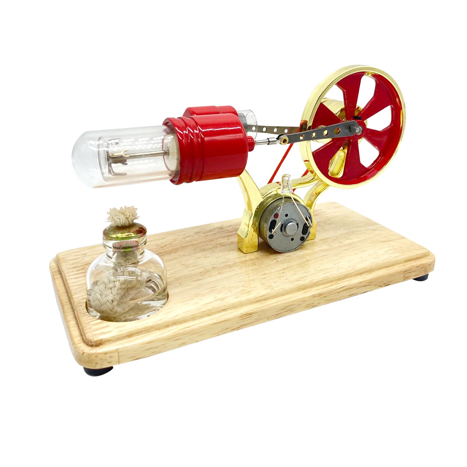 Stirling Engine Kit Electricity Generator Air Motor Model Physical Generator Model with LED Light Flywheel Science