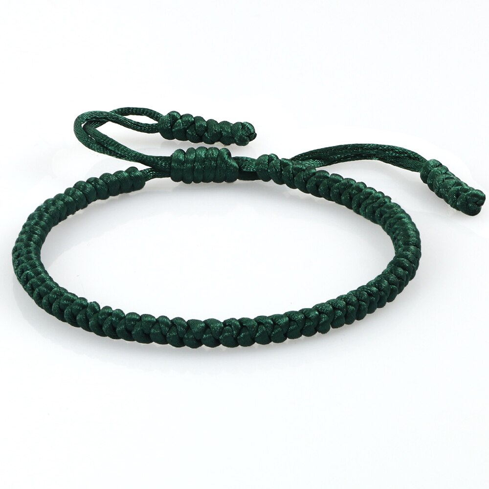 Pulseira trançada de fio verde, pulseira para homens, mulheres, tecido pela mão, corda da da sorte, pulseiras de oração, joias unissex: Style 3