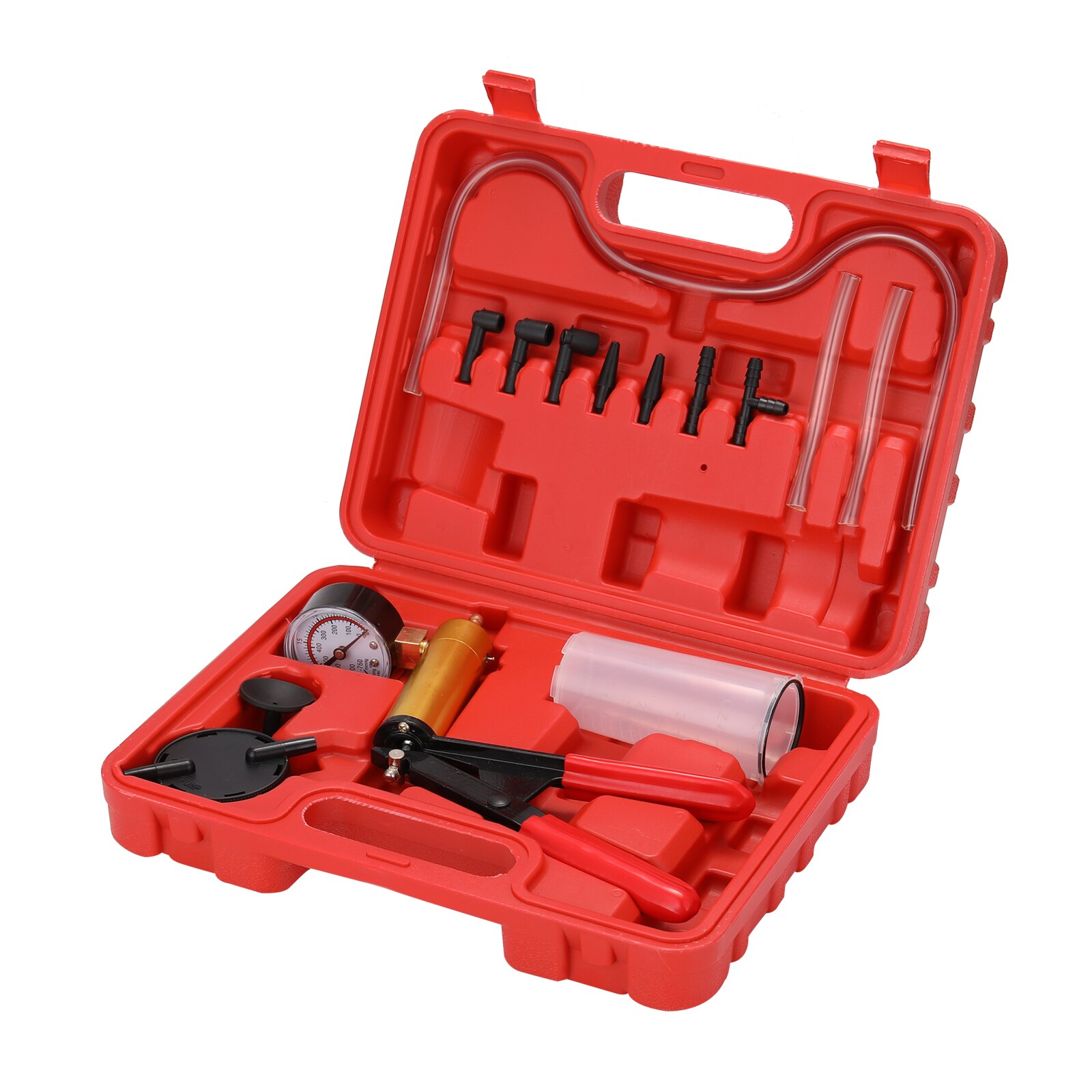 Car Auto Hand Held Vacuum Pressure Pump Brake Bleeder Adaptor Fluid Reservoir Tester Vacuum Bleeding Test Kits