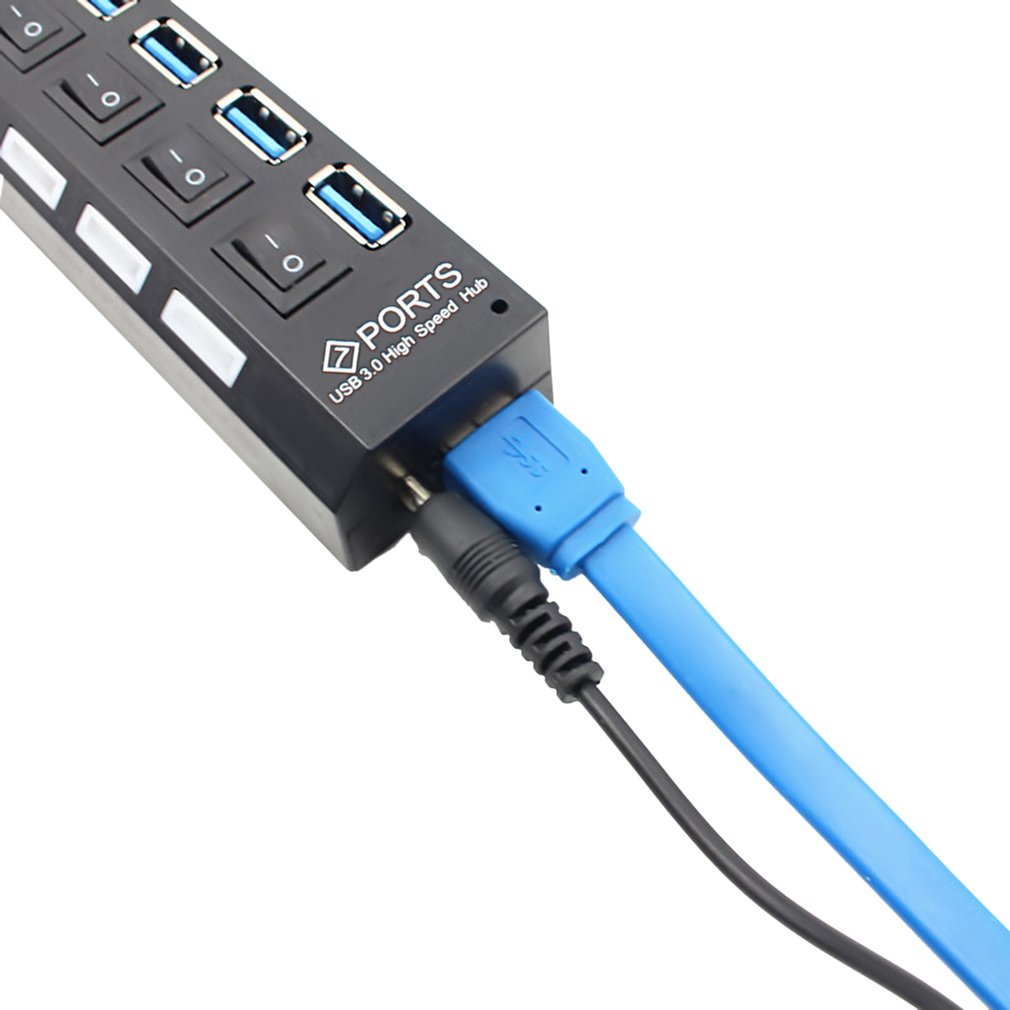 USB 3.0 Hub USB Hub 3.0 Multi USB Splitter Hab 4/7 Port Multiple Expander Use Power Adapter USB3 Hub with Switch for PC