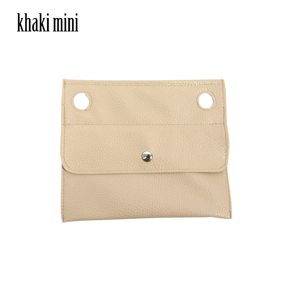 PU Leather Inner Small Pocket for Classic Mini Obag O Bag Inner Outside: khaki mini