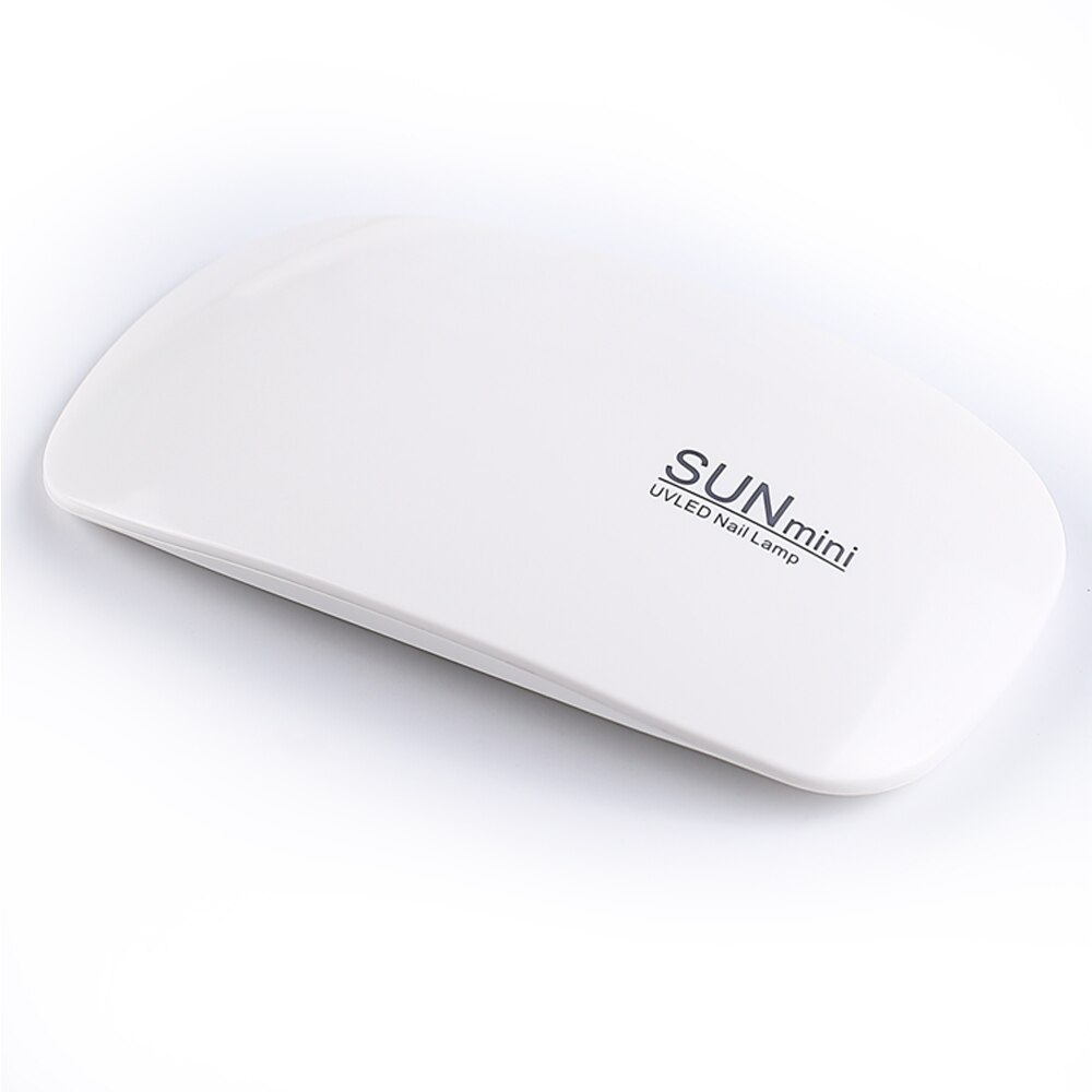 SUN mini-secador de uñas para esmalte de Gel, lámpara UV LED portátil de 6W con Cable USB para manicura, color rosa o blanco: Blanco