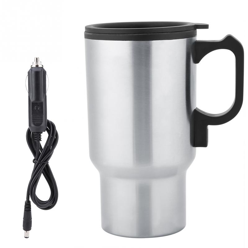 Car Based Heating Stainless Steel Cup Kettle Travel Trip Coffee Tea Heated Mug Motor Water For Car Or Truck Use Tool