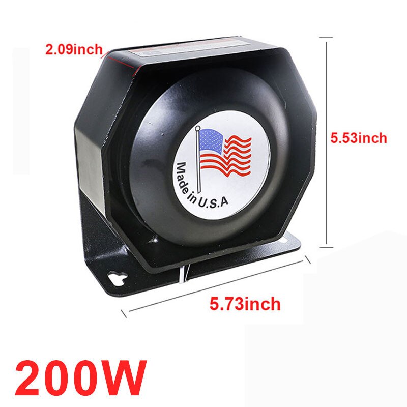 Super Loud Klaxon Police Horn 200W Pa Black Speaker Megaphone Electronic Speaker System 12v for Car Horn Police Siren: 1pc 200W horn B
