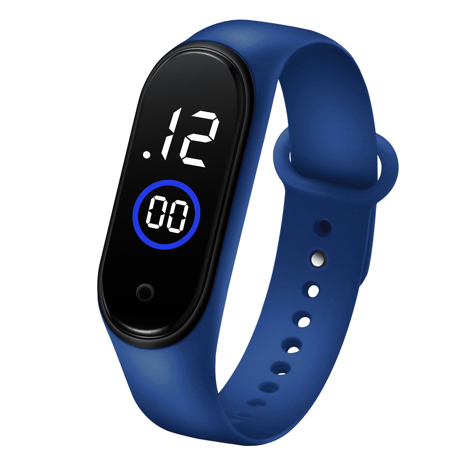 Herenhorloge led digitaal waterdicht horloge herenhorloge elektronisch polshorloge horloges voor mannen siliconen relogios masculinos часы: M4- donkerblauw