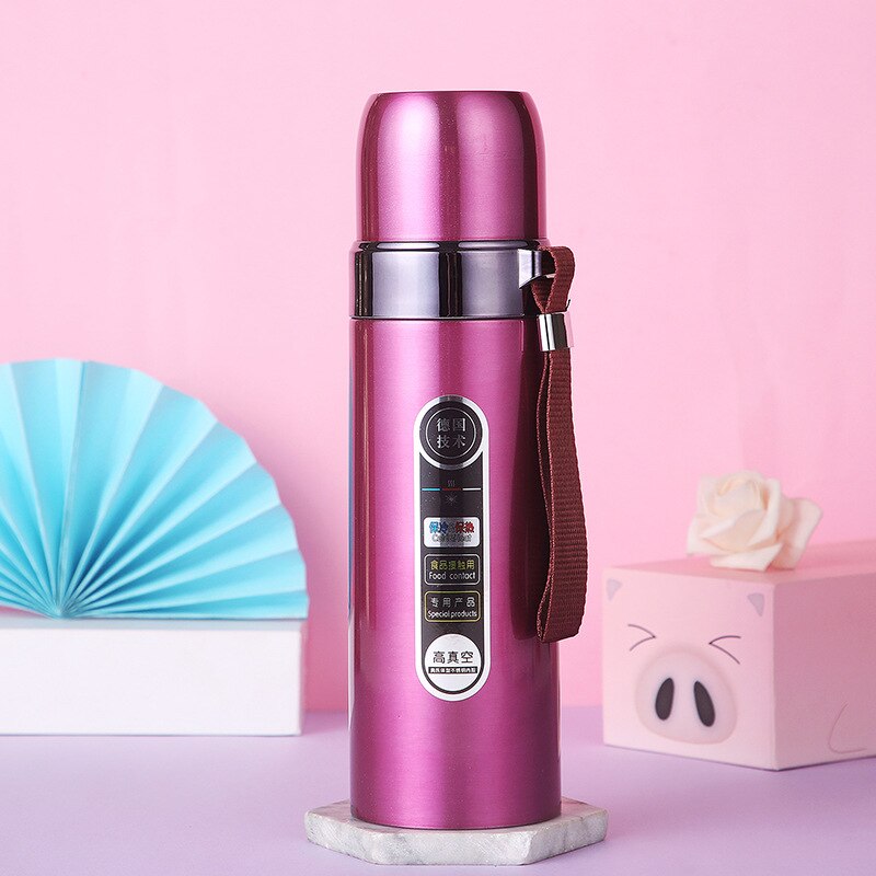 Termo portátil de acero inoxidable para uso en el hogar, termo de aislamiento de agua , con doble movimiento de acero inoxidable: Red