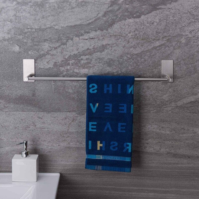 Barre porte-serviette 16 Pouces dans la Salle De Bain Auto-Adhésif Porte-Serviettes Bâton Sur Le mur En Acier Inoxydable Collant Cintre