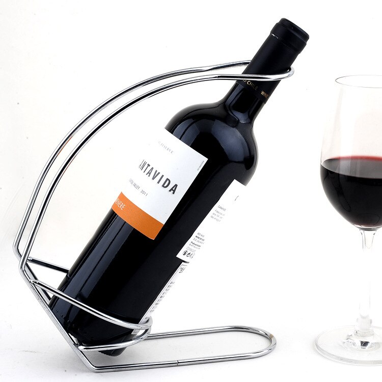 1PC Stainless Steel Simple Wine Rack Wine Bottle Holder Barware Storage Organizer Display Rack Home Bar Pub Decor Bottle Keeper