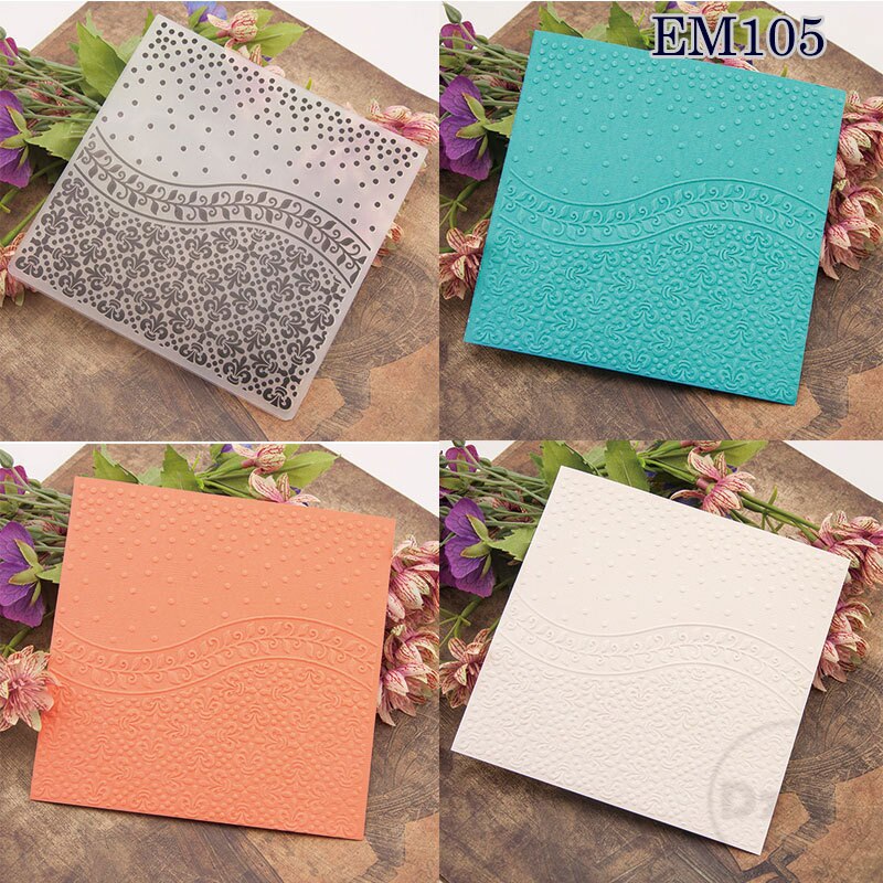 (28 Style can Choose) Square Embossing Folders for Scrapbooking Paper Album Cards Making Supplies 3D Plastic Cutting Dies Crafts: EM105