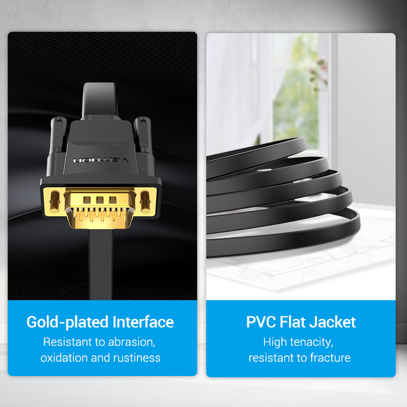 Tions 1080P VGA Kabel VGA Stecker auf VGA Stecker Flache Geflochtene Hohe Prämie Abschirmung HDTV VGA Kabel für Projektor Monitor Kabel VGA