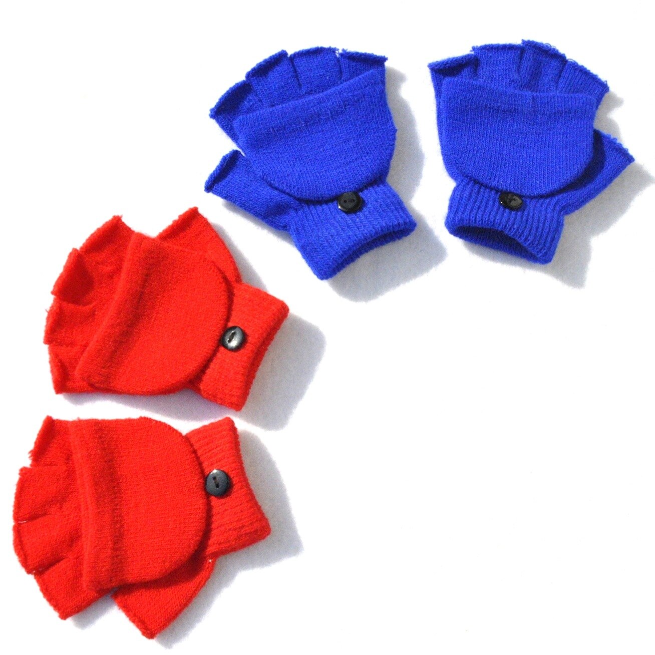 Gants à rabat pour enfants de 4 à 9 ans, mitaines tricotées chaudes d&#39;hiver pour bébés filles et garçons, directe KF196