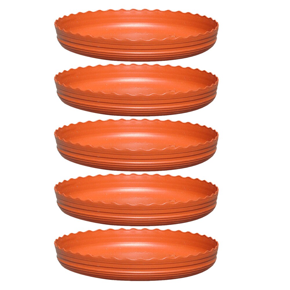 20 stuks verplaatsbare plantenbak, ronde bloempot van kunsthars, kurken bodem, druppelbak, tuinbalkongereedschap voor vetplanten, bloempot van  (1 gallon,: Chocolade 1