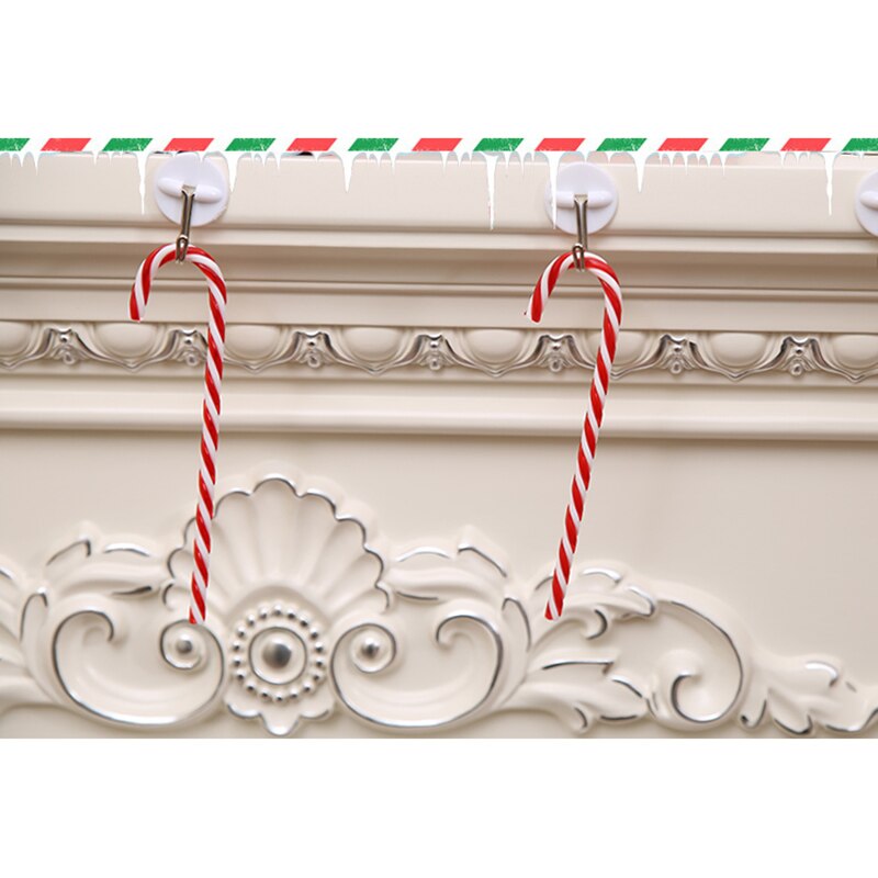 6Pcs Candy Cane Hanging Ornaments Christmas Decoration For Home Christmas Party Santa Walking Stick Year Children