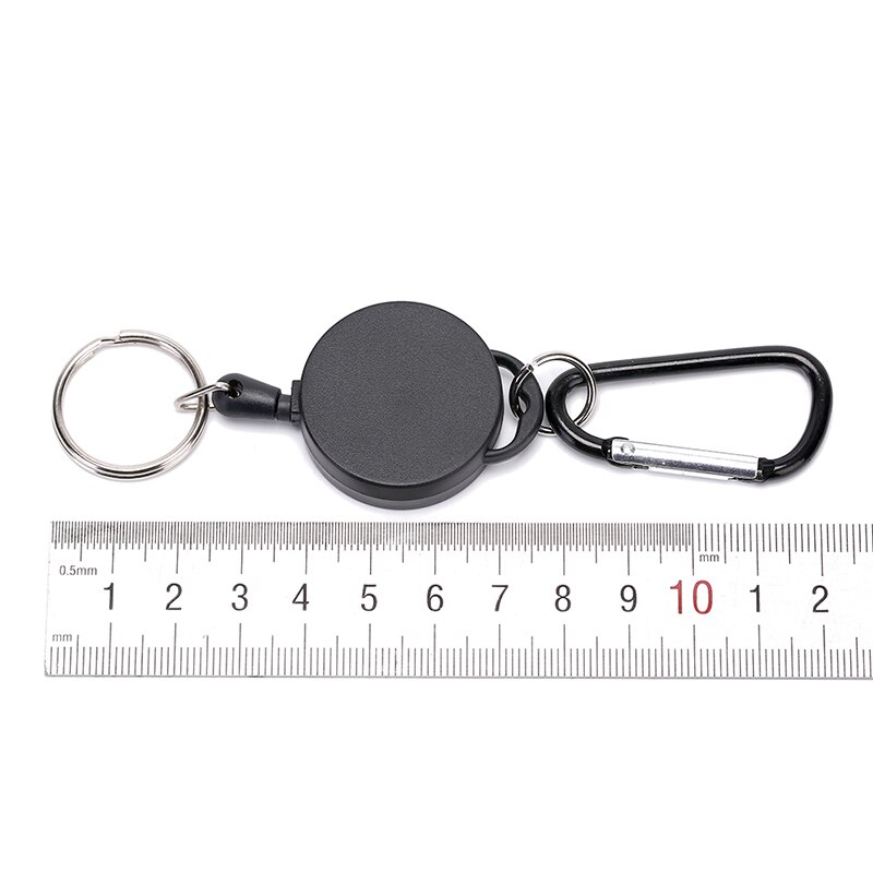 5pcs Mini Black Anti-Lost Keychain Multifunctional Retractable Keychain Buckle Recoil Ring Pull Clip Keyring Outdoor