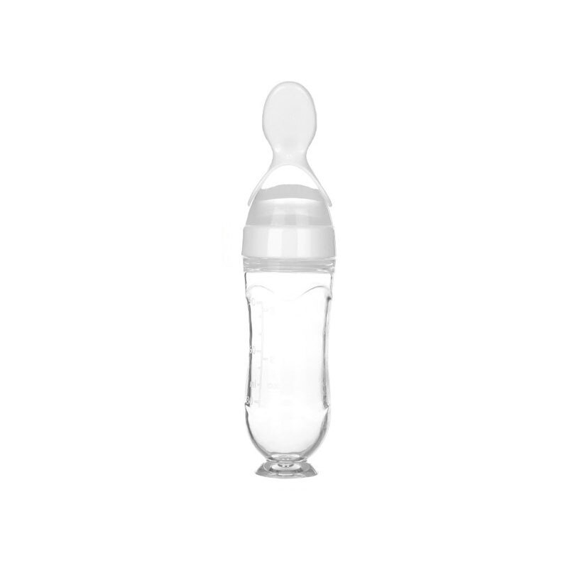 Siliconen Lepels Voor Voeden Geneeskunde Kids Peuter Bestek Gebruiksvoorwerpen Babylepel Fles Feeder Dropper Kinderen Accessoires Pasgeboren: white with suction