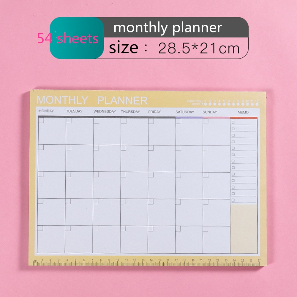 A4 Notebook Kawaii Dagelijks Wekelijks Maandelijkse Jaarlijks Kalender Planner Agenda Schedule Organizer Journal Boek Stationaire