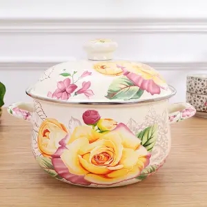 Casserole Cooking Pot Enamel Soup Stew Soup Cook Pot Kitchen Utensil 4 Litre Kitchen Utensil Home Daily Use Ceramic Cookware: A   22cm 4L