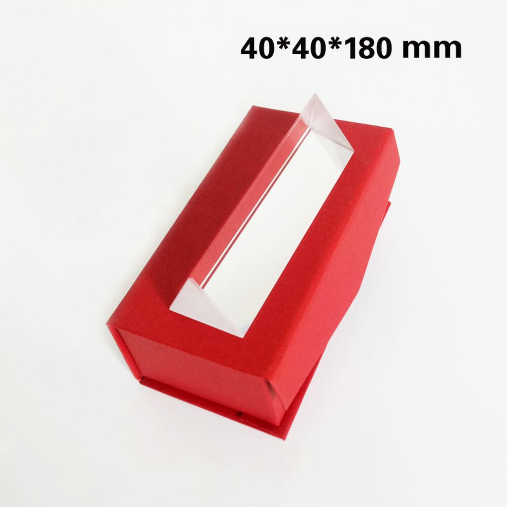 40*40*180mm Triangular Prism Rainbow Light Refraction Seven-color Sunlight Photography Student Optical Science Experiment Tools