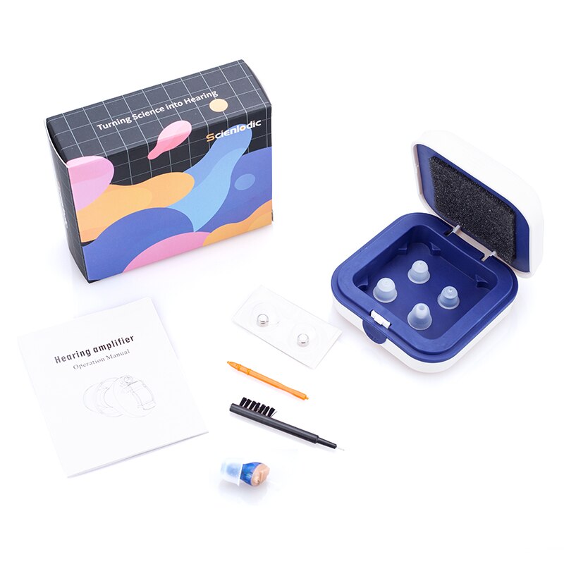 Volledig digitale hoortoestellen, onzichtbaar gehoorapparaat, kleine gehoorversterker voor ouderen, gehoorverlies: Blauw