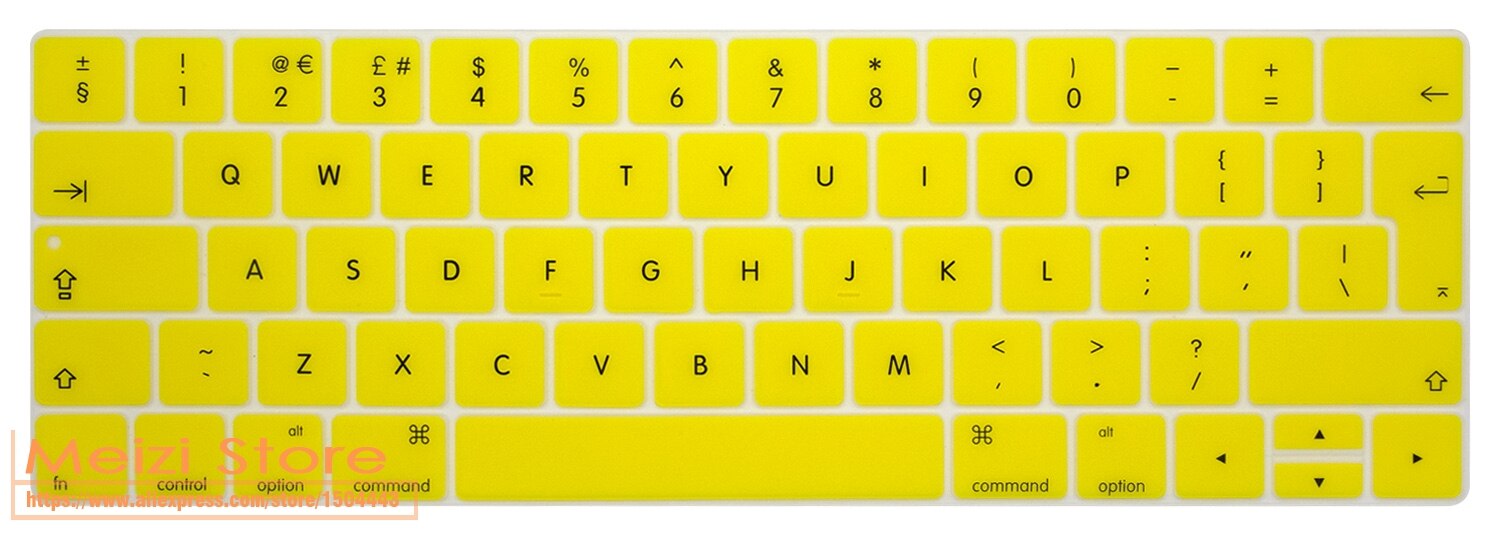 Silicone Laptop Keyboard Cover for Macbook Pro 13/15 Inch Touchbar EU Version A1706 A1707: Yellow
