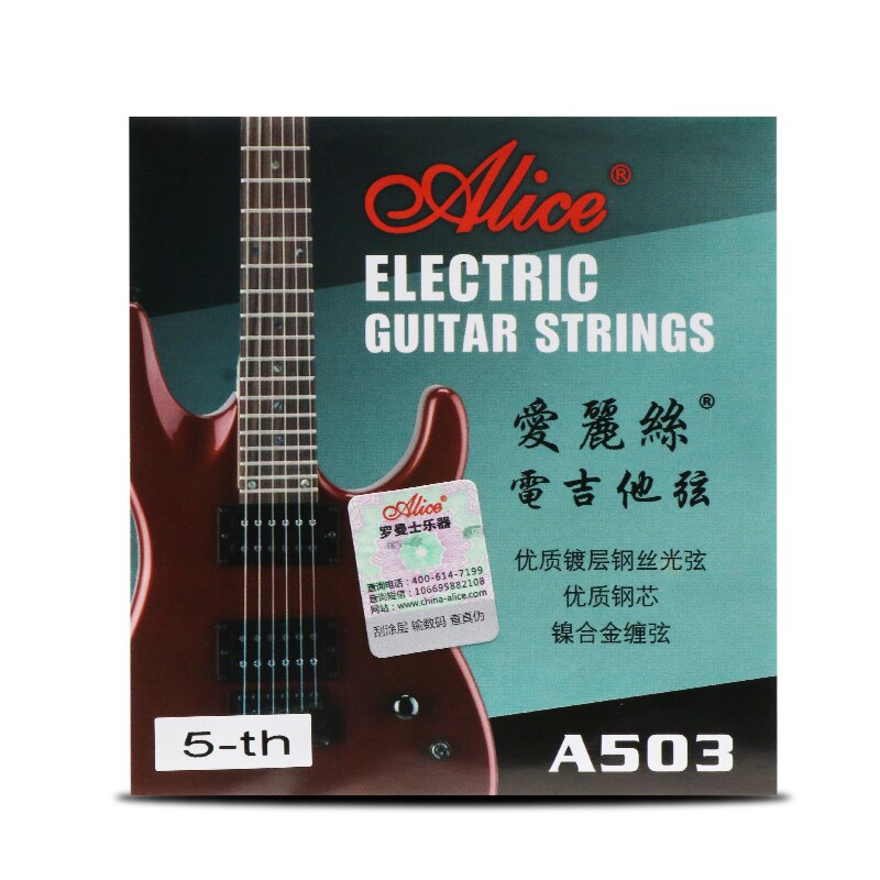 6 Pieces/Set Alice Electric Guitar Strings Steel Core Plated Steel Coated Nickel Alloy Wound Guitar Parts Strings Super Light