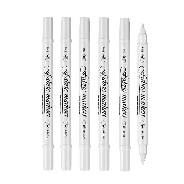 Witte waterdichte permanente stof textiel markeerstift set voor T-shirt schoenen kleding hout steen DIY kunst graffiti tekening schilderen: Oranje Rood