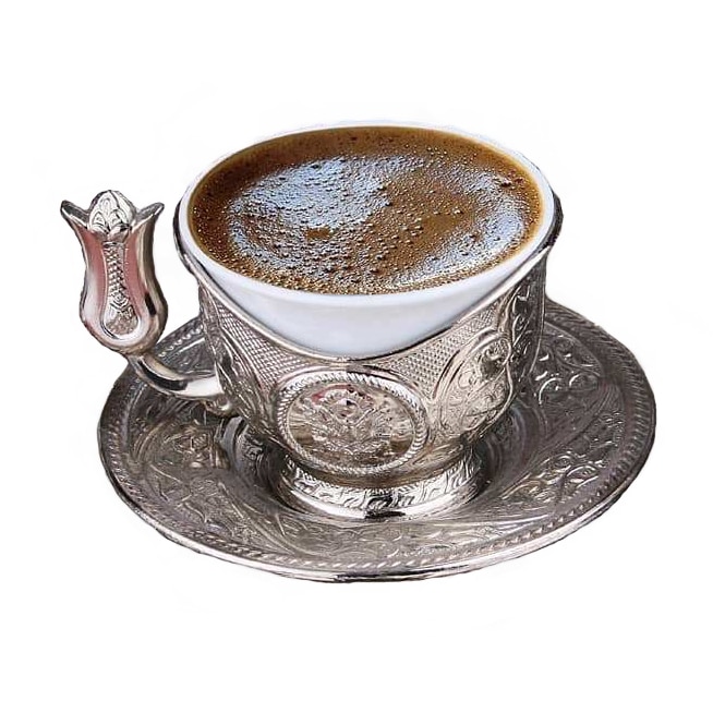 Authentic Turkish Coffee Set Set in Espresso Ottoman Patterned Coffeeware Arabic Coffee Cup Set Tea Cup Set