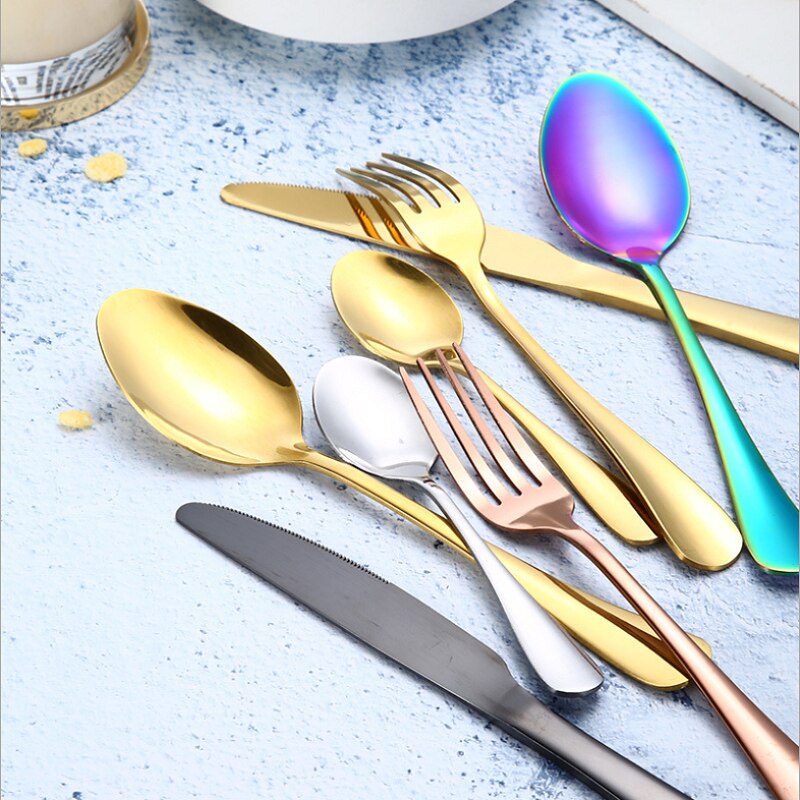 Dinnerware Set 304 Stainless Steel Cutlery Set Knife Fork Spoon Tableware Wedding Silverware set