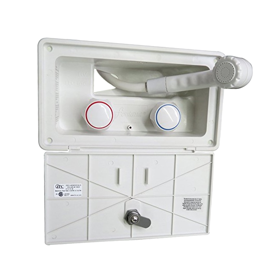 HAND HELD LOCKING SHOWER RV Camper Exterior Outside Outdoor White 97023-A