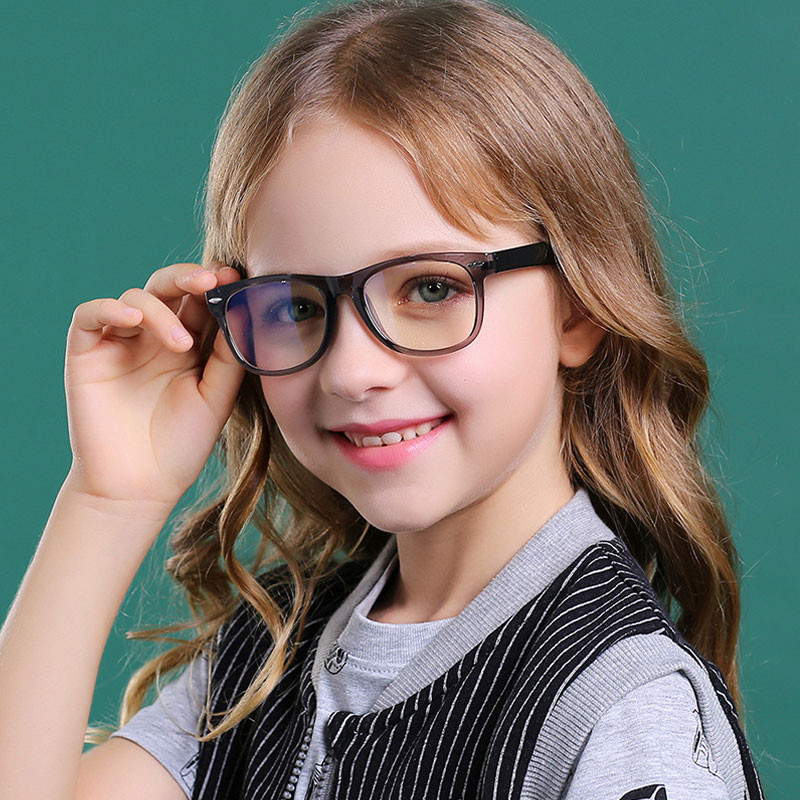 Gafas con protección UV400 para niños y niñas, lentes con marco óptico Flexible, color rosa claro, antiluz azul,