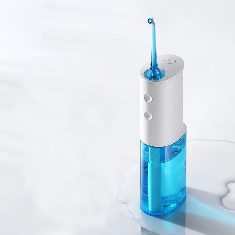 Soocas  w3 oral irrigator dental portable flosser tips usb oppladbart vann jet flosser ipx 7 irrigator for rengjøring av tenner: 1 standard jetfly