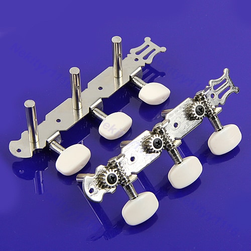 2 Stks/set Classical Guitar Tuner Keys Pinnen Machine Heads Silver