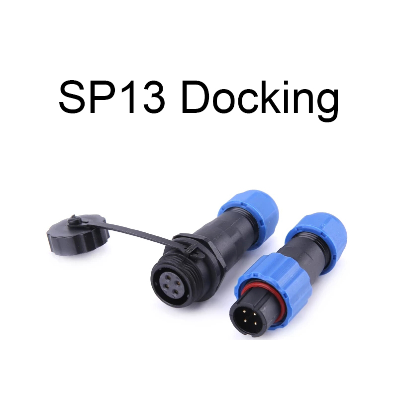 SP13 Waterproof Connector IP68 1/2/3/4/5/6/7/9 Pin Cable Connectors Male/Female Plug And Socket Nut/Flange/Docking: Lavender / 5P