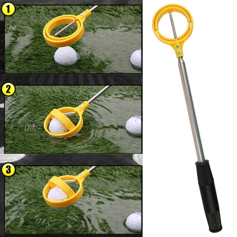 1Pc Golf Ball Pick Up Gereedschap 200Cm Telescopische Golfbal Retriever Teruggetrokken Golf Pick Up Automatische Vergrendeling Scoop picker
