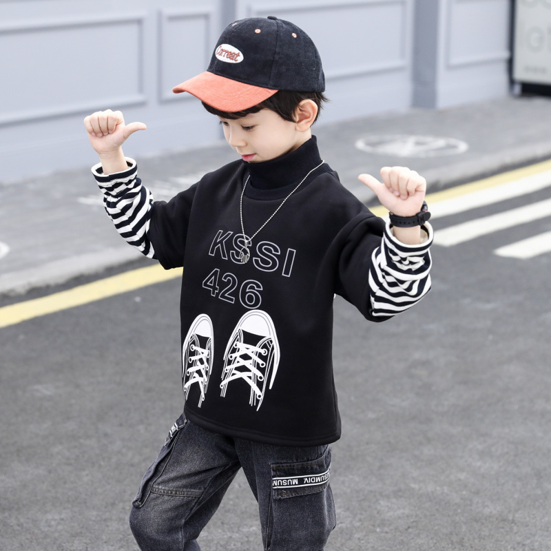 Sudaderas con capucha de algodón y forro polar para niños, Tops gruesos de terciopelo durados y cálidos, para invierno y otoño, ropa para adolescentes,